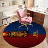1PCS Tappeto Rotondo FC Barcellona Stemma Stampato Tappeto Rotondo per Area, Tappeto per Casa Ufficio, Tappeto Rotondo per Sedia, Tappeto Decorativo Regali per Fan Regalo di Natale