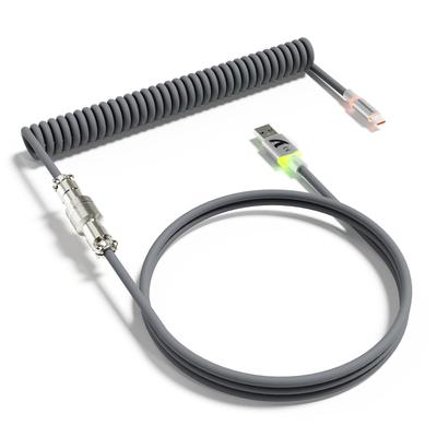 ATTACK SHARK C01ULTRA Keyboard with Detachable Coiled Aviation RGB To Spiral Mechanical Gaming Professional Aviator Detachable Stylish Gray Cable,