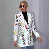 Manteau Long Décontracté Imprimé Mode Printemps/Automne pour Femme Blazer Petite Taille