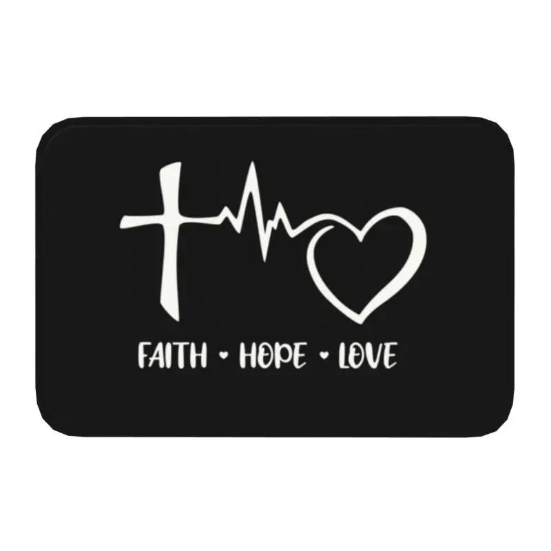 Fishing Heartbeat Doormat Anti-Slip Bathroom Kitchen Mat Toilet Floor Door Entrance Carpet Rug