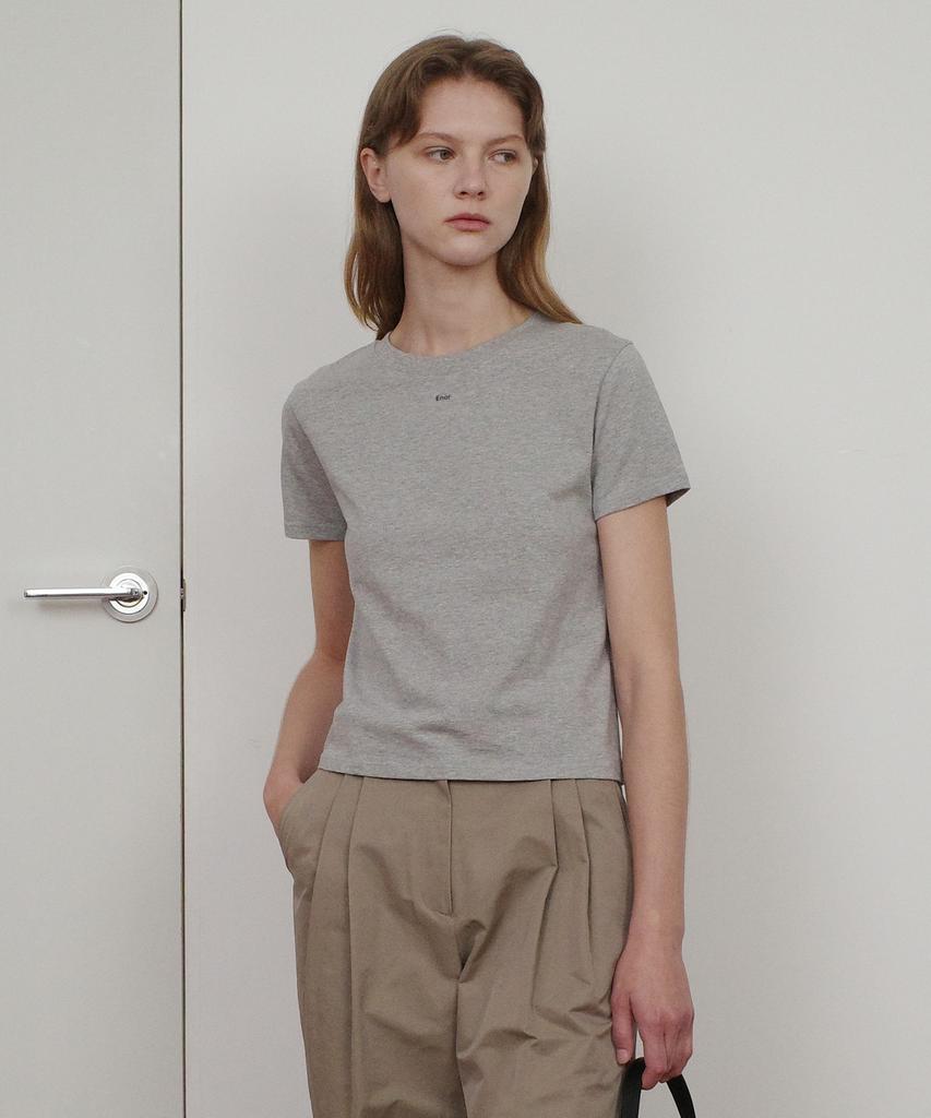 EN OR Basic Enor Crop T-Shirt - Gray