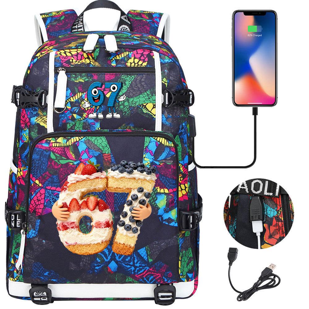USB Charging Backpack for Teen Students Travel Laptop Daypack 67 Gourmet Style Lightweight Water-Resistant Large Capacity