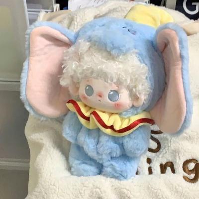 Cute Blue Elephant 20cm Doll Clothes Dress Up Outfit  for 20cm Idol Cotton Doll Accessories