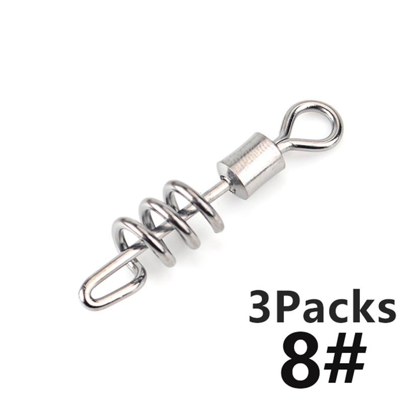 3pcs/5pcs Pike Fishing Accessories Connector Pin Bearing Swivel Stainless Steel Carabiner Lure Swivel Tackle