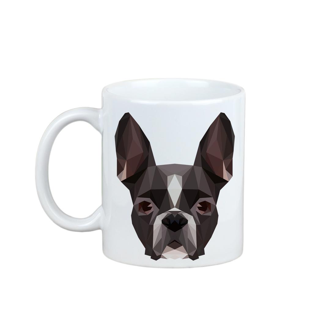 Boston Terrier, Boston Bull Terrier -Kubek Ze Zdjęciem I Napisem Geometryczny Pies Art-Dog