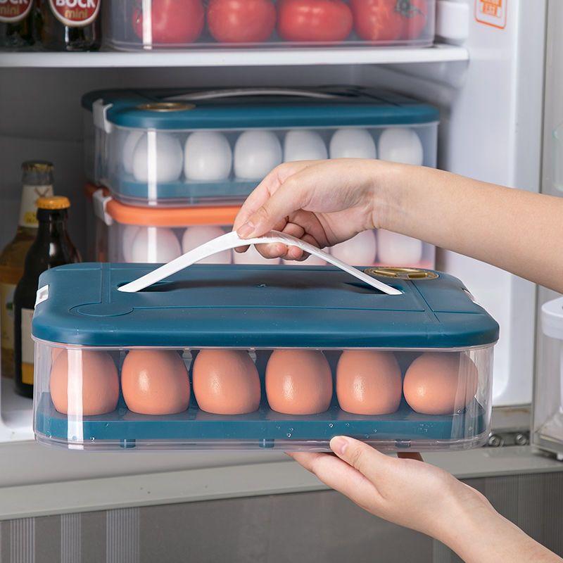 Aufbewahrung für die Küche, stapelbarer Eierhalter, Aufbewahrungsbox, automatischer Roll-Kühlschrank-Eier-Organizer, Eierablagebehälter mit großer Kapazität