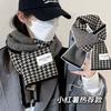 Elegant Women’s Winter Scarf Thick Knit Fashionable Houndstooth Soft Windproof Warm Black White Beige Brown Casual and Stylish