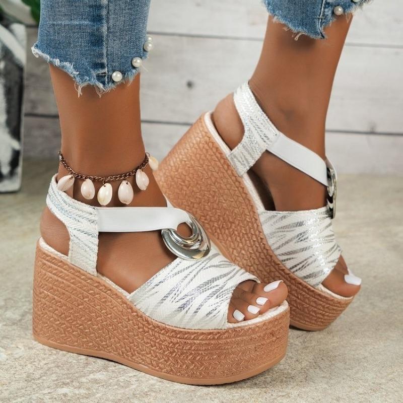 High Heel Big Size Sandalen Damen Slope Heel Dicker Boden Sandalen Fischmaul Casual Damen Sandalen