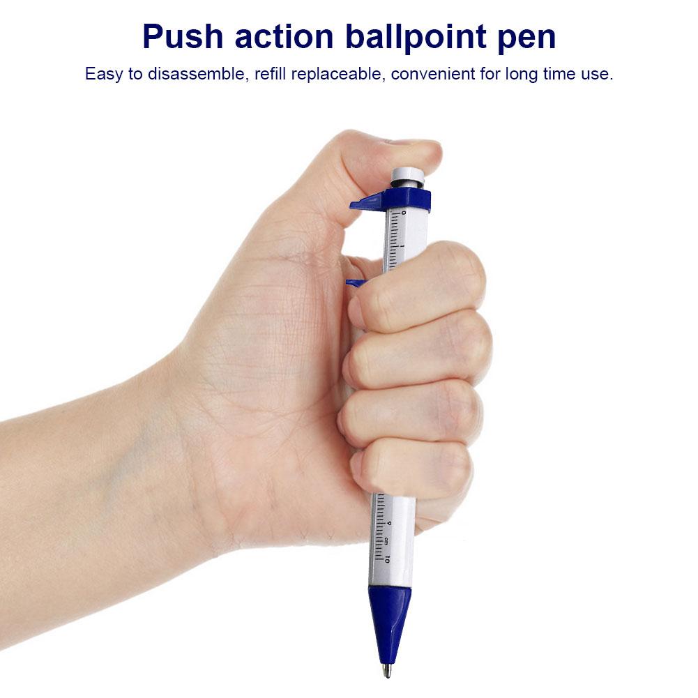 1/2pc Vernier Caliper Ballpoint Pen 0-100mm Vernier Caliper Multifunction Woodworking Caliper Pen Vernier Caliper Ball-Point Pen