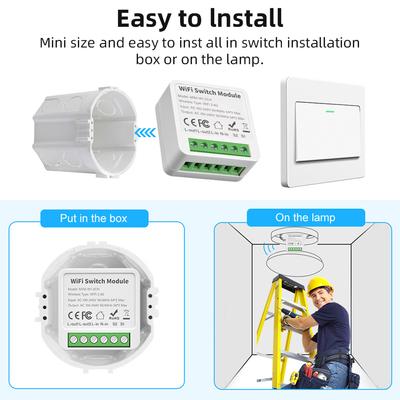 1PC Aubess Mini Tuya 2/3/4gang WIFI Comutator inteligent Modul de comutare DIY Smart Life APP Control Funcționează cu Alexa și Google Home