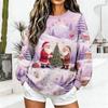 Women's Casual Christmas Print Crewneck Sweatshirt Pullover for Holiday Everyday Wear