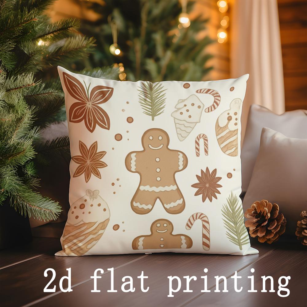 

Home Decor Christmas-themed Gnome & Joy Pillow Covers Pattern Cushion Cover Suitable for Sofa Bedroom Car Pillow Cover 16x16Inch