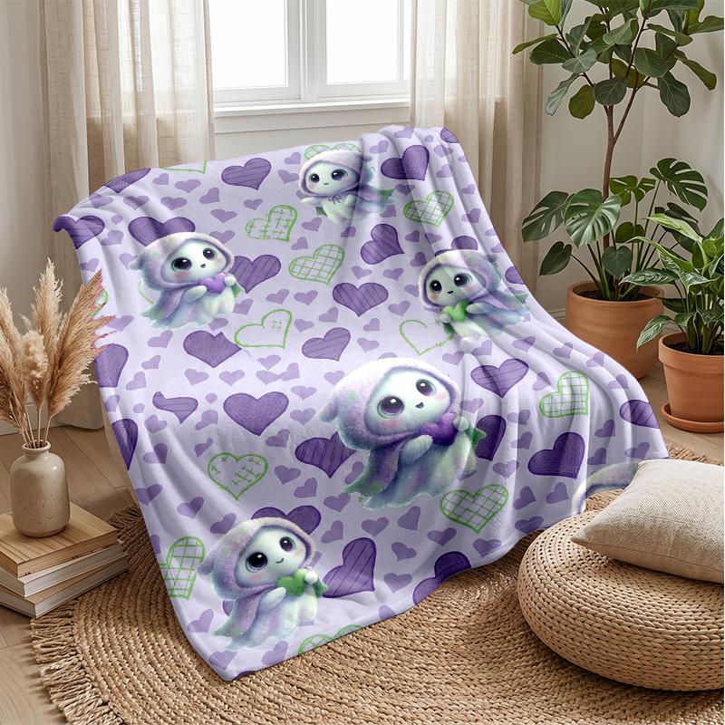 Cute Frog with Mushrooms blanket Personalized Name Flannel Blanket Soft Cozy Plush Throw for Sofa Bed Lightweight Home Decor