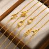 A-Z 26 Letters Initial Necklaces for Women 18k Gold Color Stainless Steel Necklace Rolo Chain Pendants Anniversary Jewelry