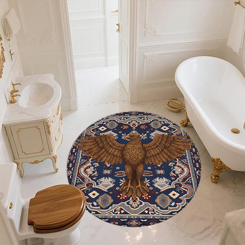 Vintage Pattern Animals,Round Area Rug,Carpet Rug for Living Room Bedroom Sofa Playroom Decor,Non-slip Floor Mat