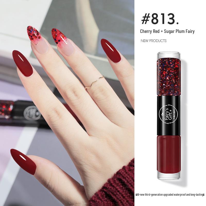 

Двухцветный отслаивающийся быстросохнущий водостойкий набор лаков для ногтей с блестками Standard Size