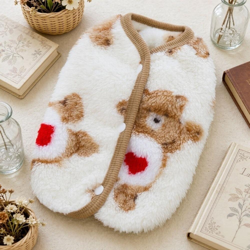 Thick Warm Pet Fleece Sweater Fleece Material Thick Pet Sweater Cute Dog Warm Clothes  Daily Wear