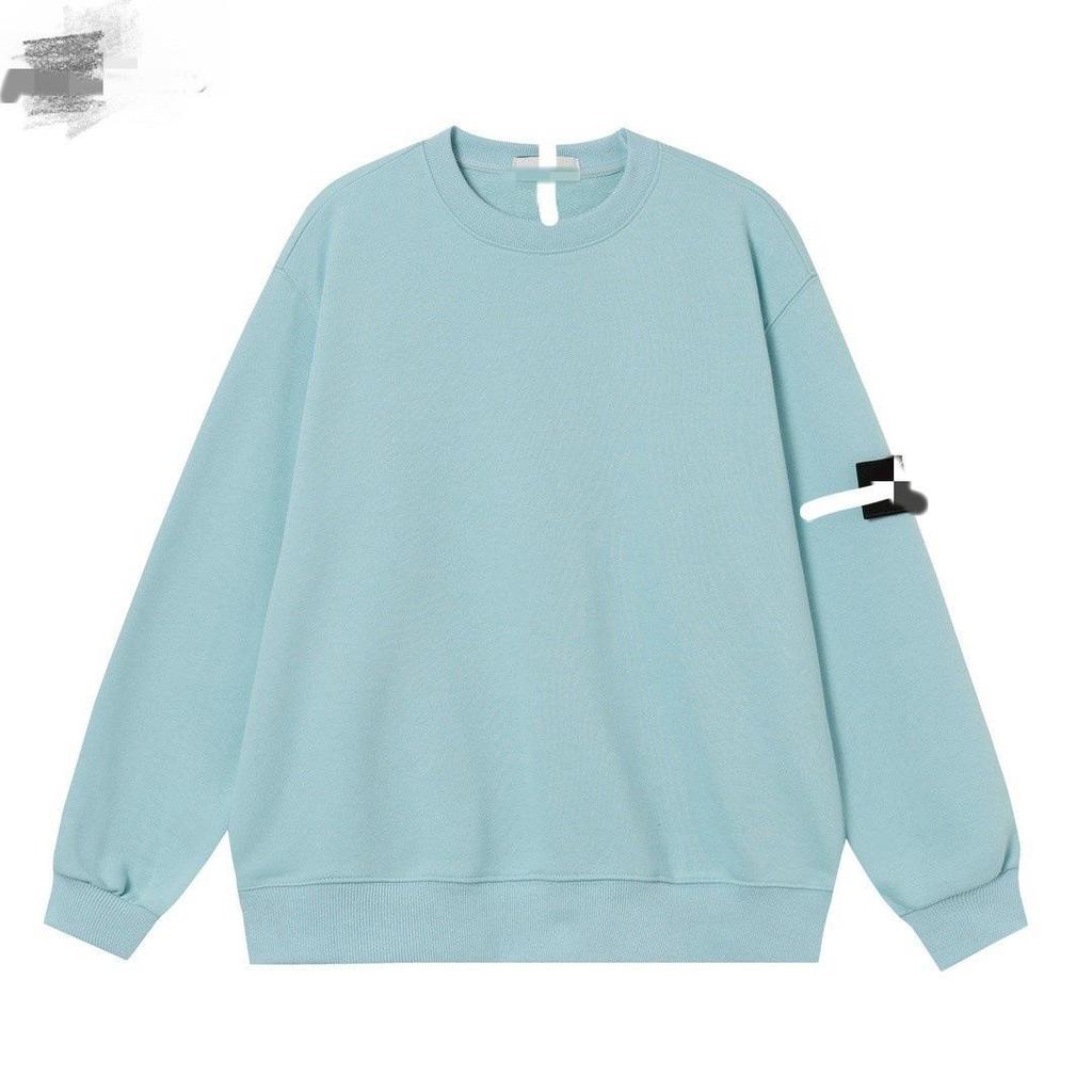 Unisex Solid Color Compass Patch Hoodie: Trendy European/American Style for Spring/Autumn, Loose Fit Long Sleeve