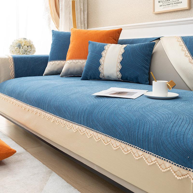 

Подушка для дивана из кружева синели, всесезонная универсальная подушка для сиденья, противоскользящий чехол для подушки сиденья, утолщенное и простое тканевое полотенце 70*70