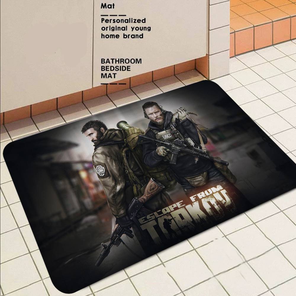Game Escape From T-Tarkov Bathroom Mat Non-Slip Laundry Room Mat Laundry Decor Balcony Child Living Room Toilet Rug