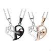 Couple Necklace, Puzzle Trendy, Simple Design, Double Pendant Necklace for Anniversaries,