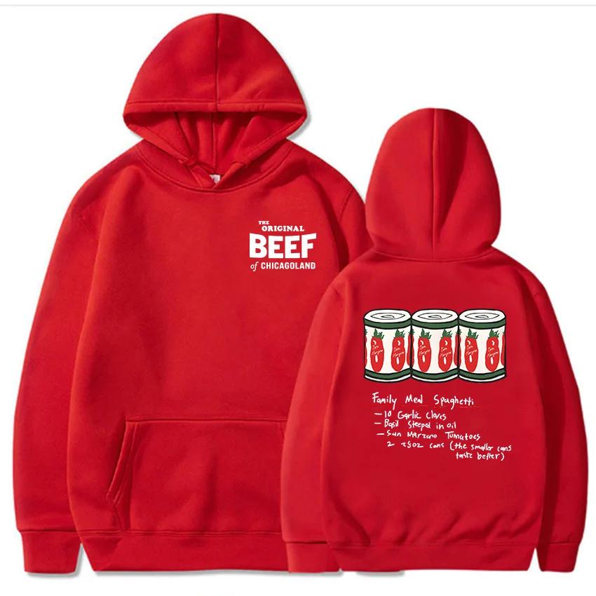 Autumn/Winter Men's Chicago Original Beef Hoodie Bear TV Drama Pattern Sportswear Moletom Long Sleeve Hoodie Warm Hoodie