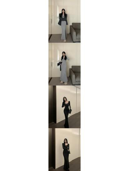 Chic Women's Hip-Hugging Fishtail Dress: Waist-Cinching, Slimming Over-the-Knee Skirt for Spring & Autumn