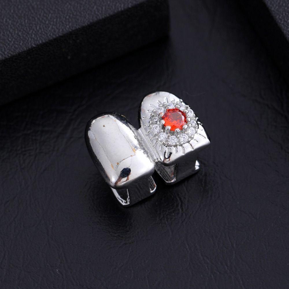 Capsules de Dents Strassées Amovibles Charme Dents Grillz Tendance Hommes Femmes Bijoux Rapper