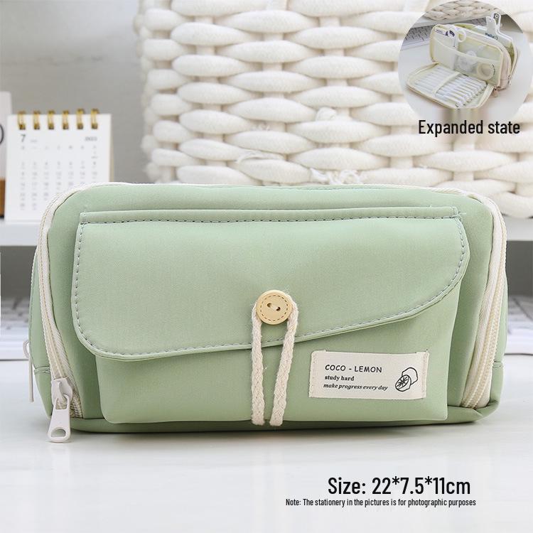 Japanese Style Cotton Rope Pencil Case - Large Capacity for Junior & Senior High School Students