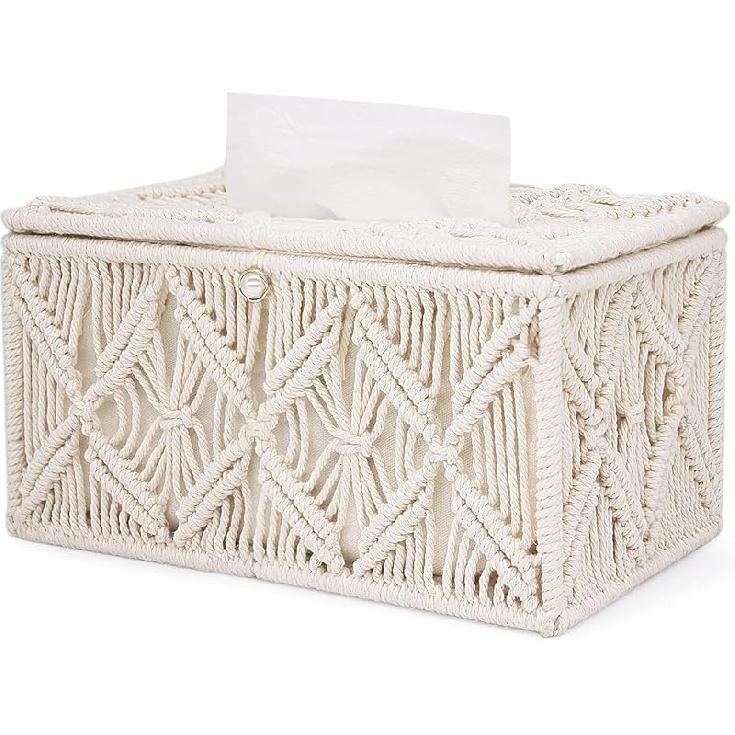 Tissue Box Cover Rectangle, Paper Tissue Holder Napkin Tissues Organizer, Home Decor for Bathroom Bedroom Dresser Living Room Office (Rectangle) Rectangle-1