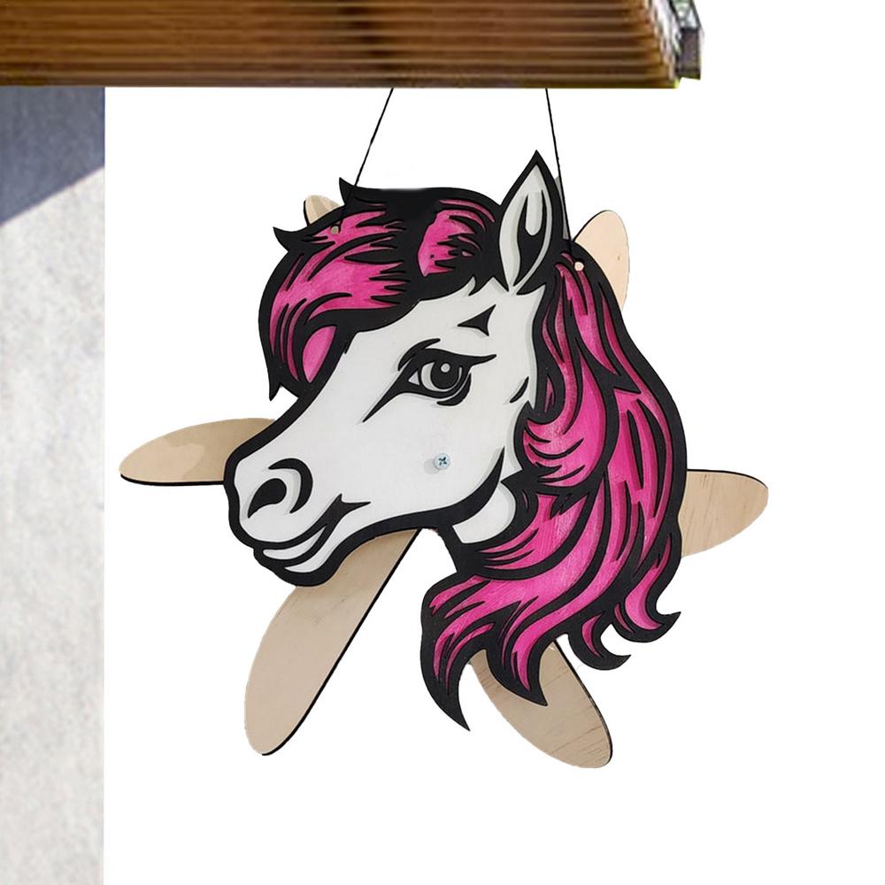 

Animal Wind Spinner Wooden Cartoon Animal Pinwheels Weather-Resistant Hangable Decoration For Garden Patio Outdoor