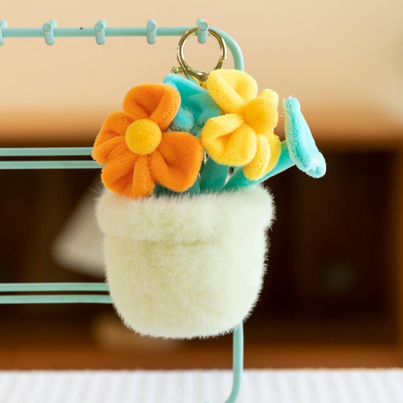 Simulation Healing Plants Tulip Flowers Plush Pendant Cake Keychain Push Gift Wedding Souvenir