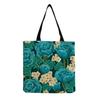 Women Vintage Linen Tote Bag - Large Capacity Flower Print Shoulder Handbag for Casual & Grocery Shopping KTB