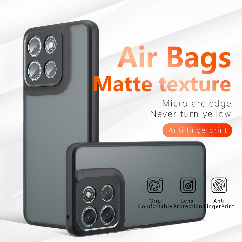 For Motorola Moto G56 5G/G66j 5G Case Skin-Touch TPU+PC Matte Phone Shell,Transparent Black