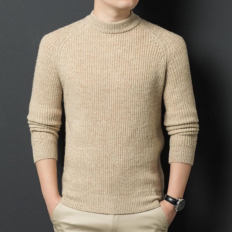 

Yiliteng Men s Thick Pure Wool Round Neck Sweater YTMTST5322 180