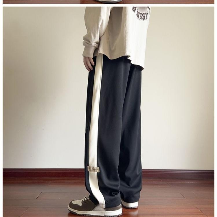 Vintage Comfortable Wide Leg Pants for Women High Waist Patchwork Trousers
