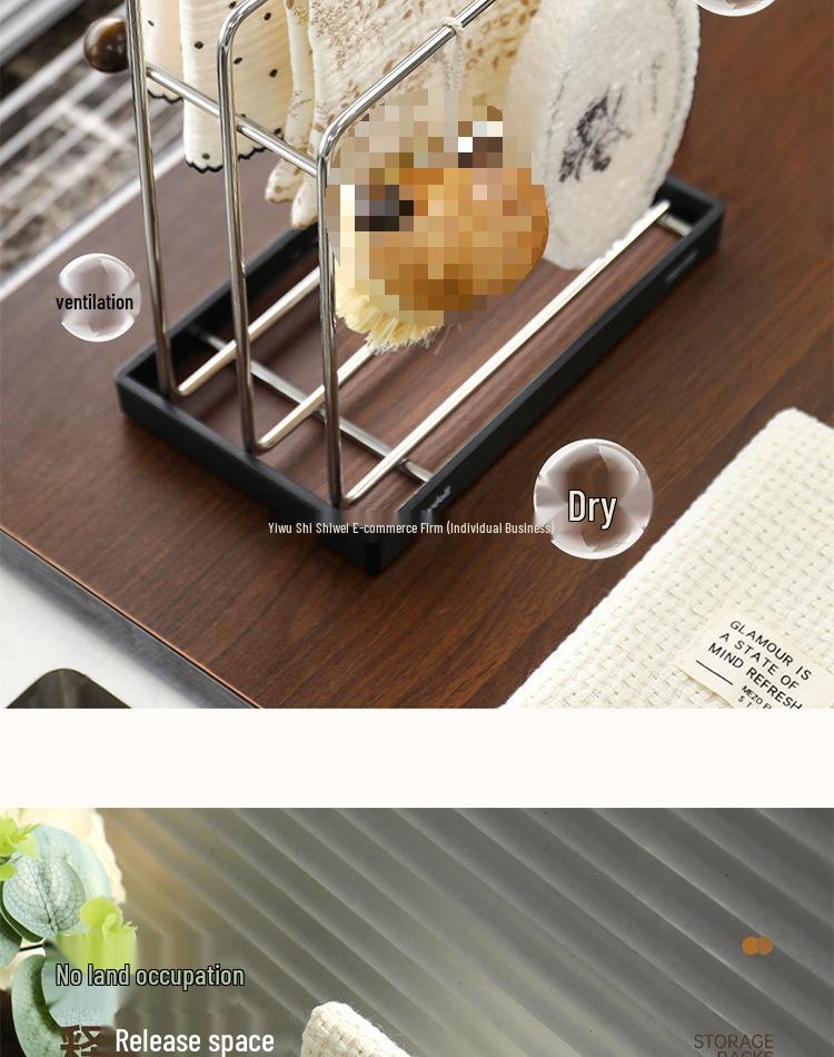 Porta asciugapiatti da bancone in acciaio inossidabile - Design sospeso a bordo stretto per cucina.