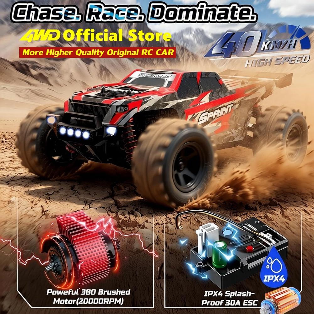 Remote Control Car 4X4 Off Road Monster Truck All Terrain RC Cars 40KPH High Speed 4WD Electric Vehicle Toy Gift for Kid Adult