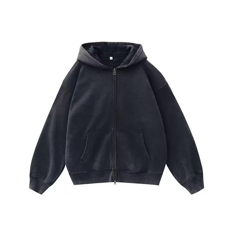 Trendy Unisex Oversized Velvet-Lined Winter Zipper Hoodie