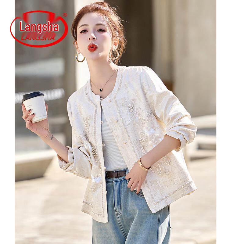 LangSha New Chinese Style Embellished Short Jacket for Women 2XL