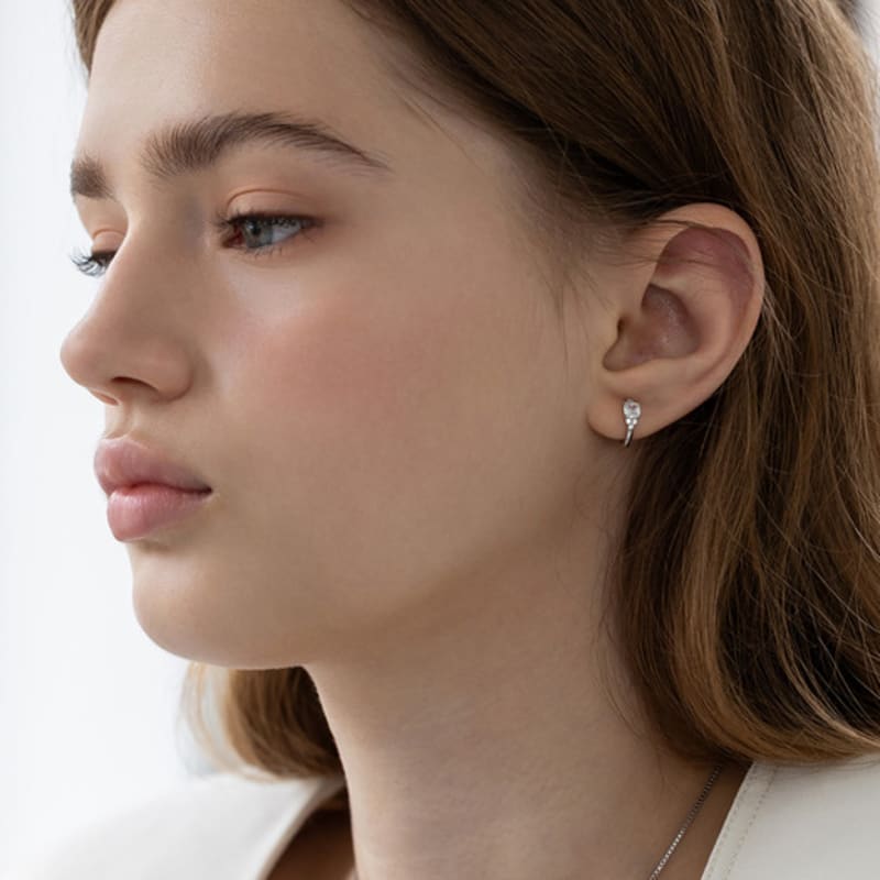 TATIANA (925 Silver) Rond Radiance Hoop Earrings EC3173