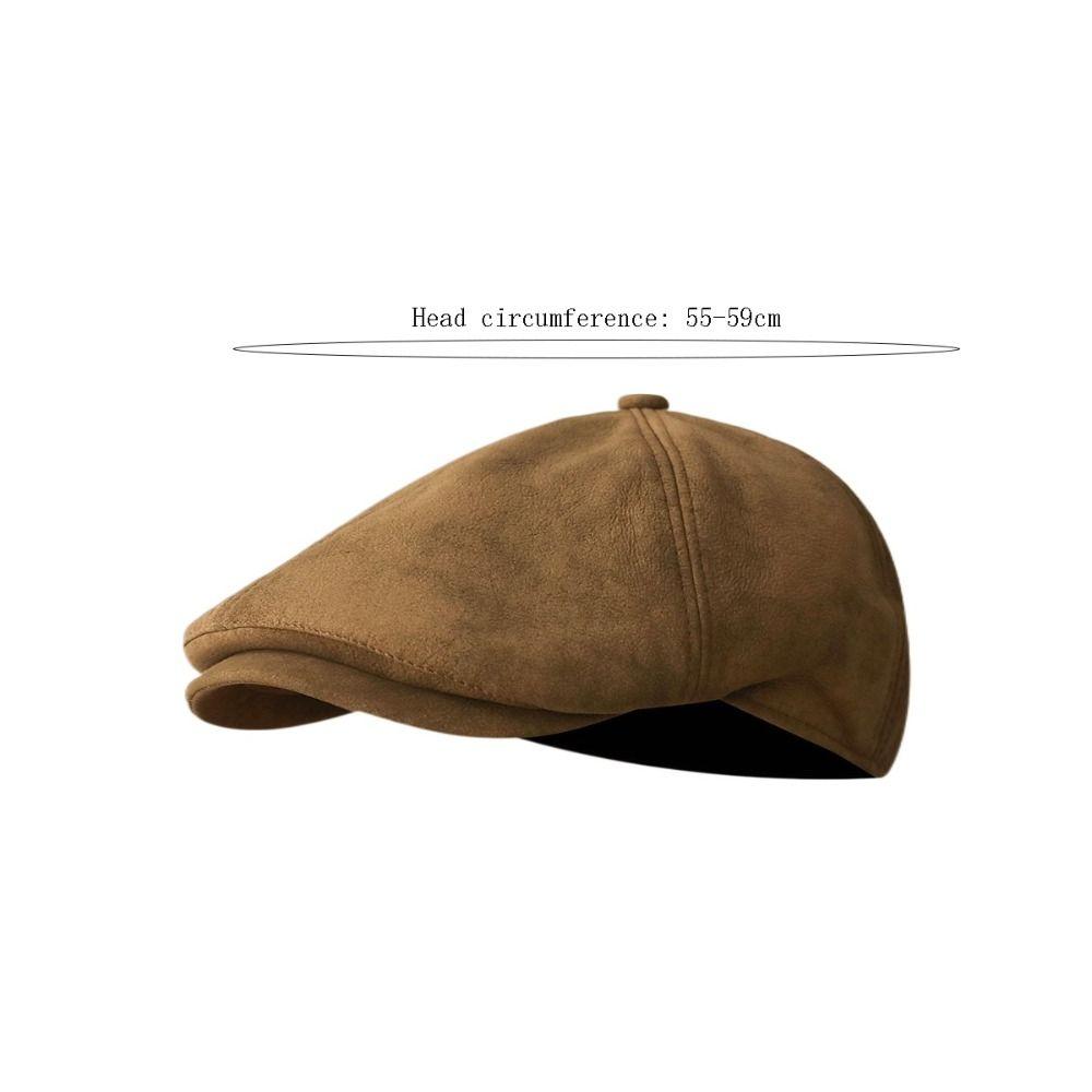 Casual Retro Forward Hat Adjustable Imitation Suede Newsboy Cap Classic British Hat Autumn Winter Wear
