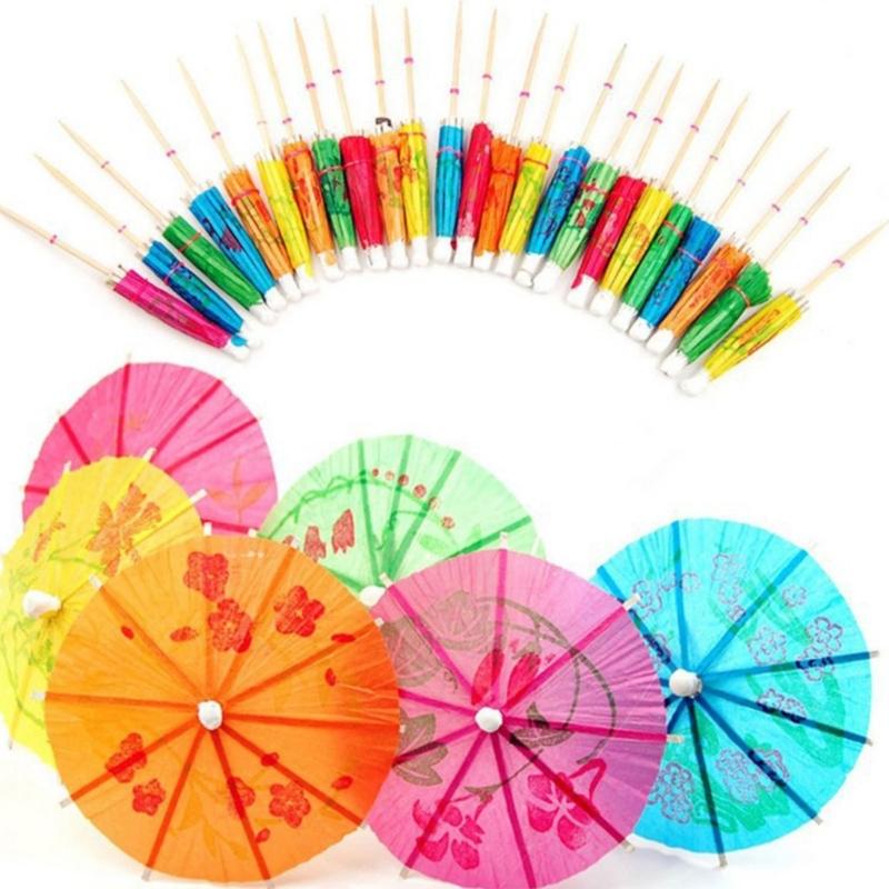 

100pcs Colorful Cocktail Umbrella Picks for Party Drink Decoration, Assorted Color Colorful Drink Umbrellas