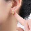 Geometric Ruffle Studs Earrings Ear Studs Fashion Ears Jewelry Copper Texture Suitable for Various Occasion Wear