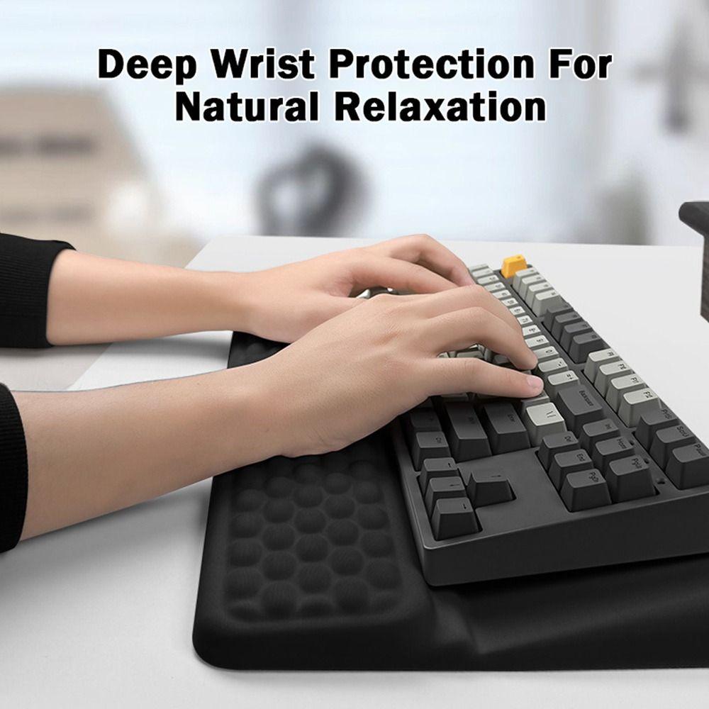 Sturdy Ergonomic Computer Keyboard Stand Memory Foam Non-slip Keyboard Holder Tilted Breathable Keyboard Riser for Easy Typing
