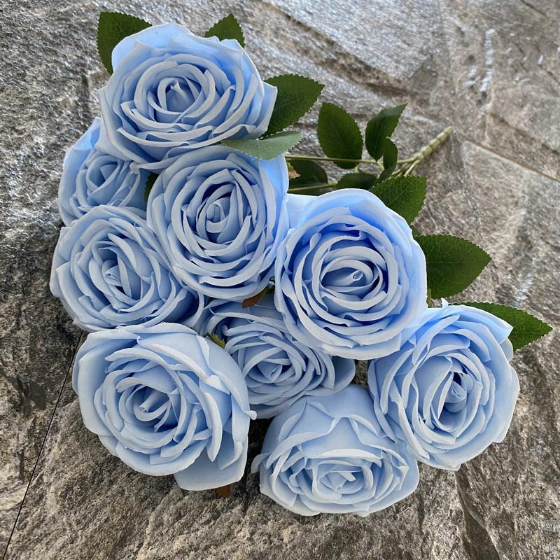 9 Head Artificial Silk Flower For Wedding Photography Home Decorations Gift