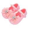 Little Girl Princess Bow Pearl Shoes - Spring/Autumn Soft Sole Sandals with a New Chinese Fragrance Style.