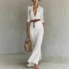 2025 Women's Elegant Autumn Pleated Dress with Belt
