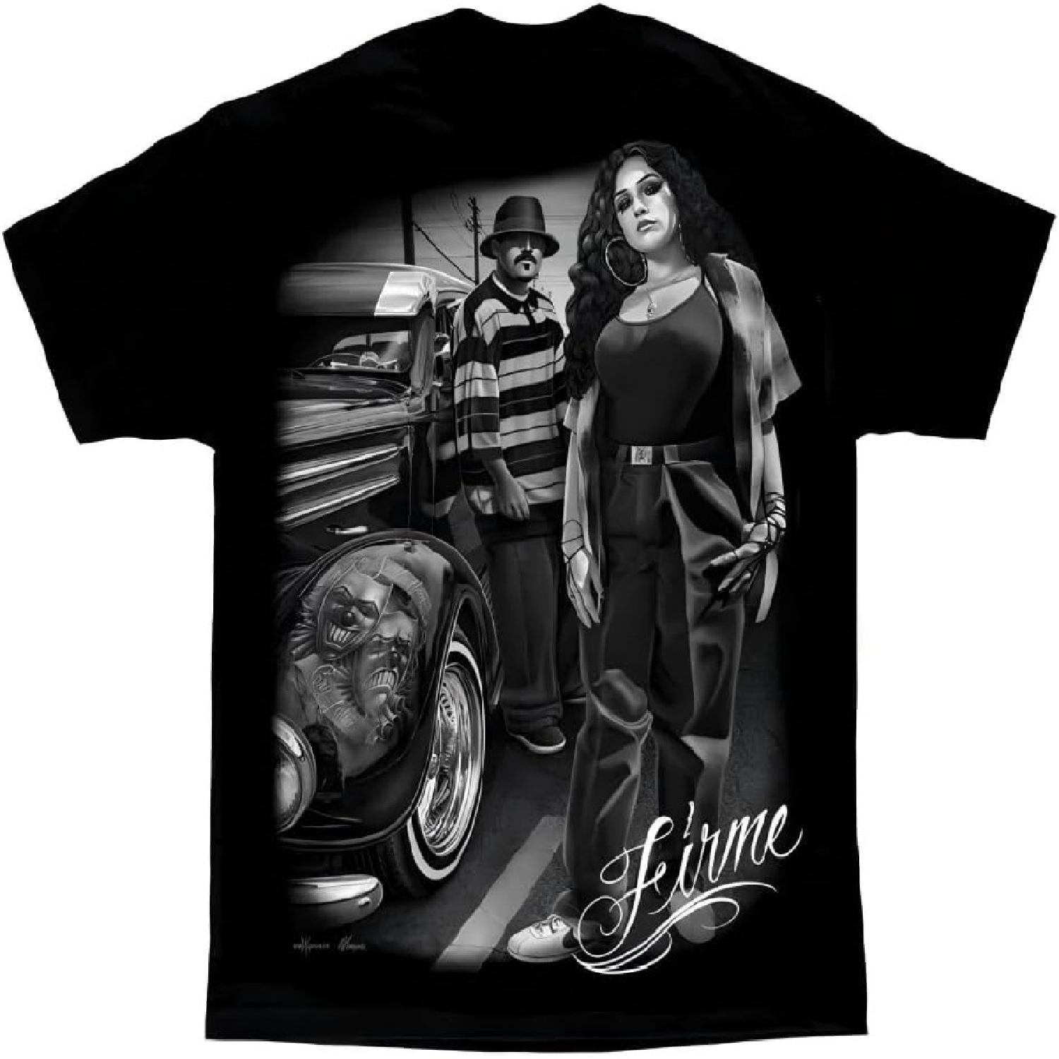 GssUBnaT kuler Firme Lowrider Cholo Chola Chicano Art David Gonzales DGA T Shirt Black S