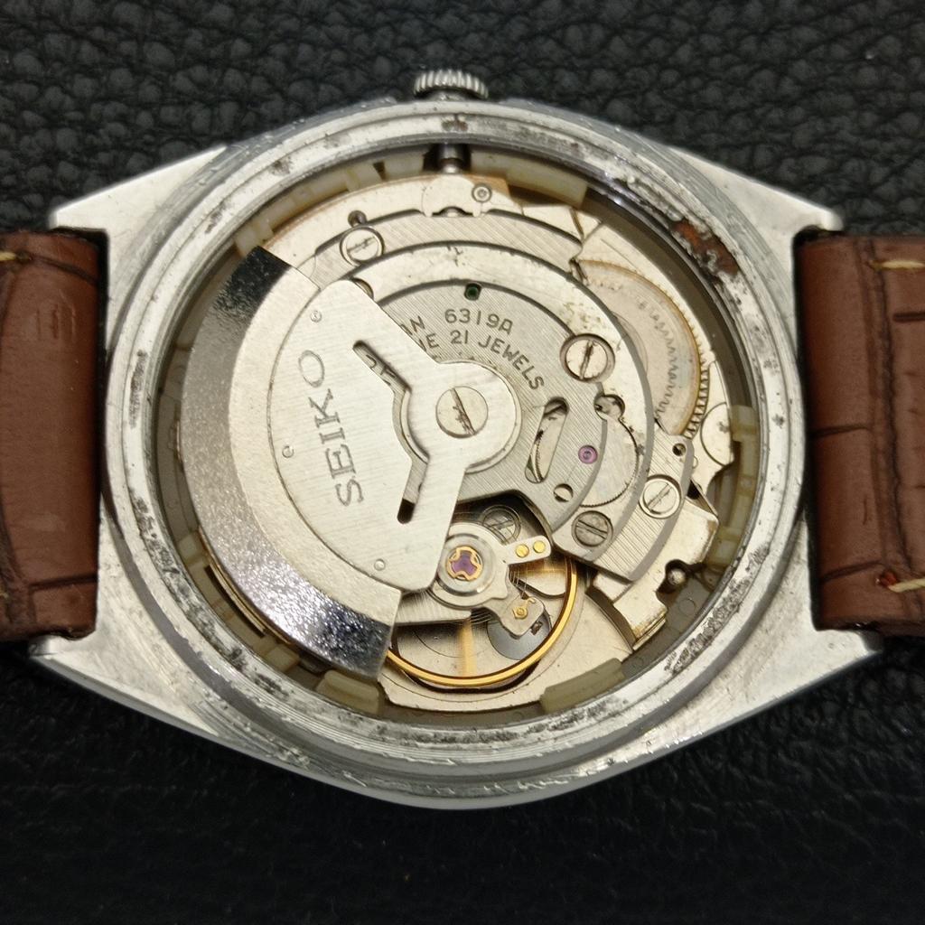 VINTAGE SEIKO 5 AUTOMATIC 6319A JAPAN MENS WHITE COLOR DIAL WATCH A701229-5 R206a-a701229
